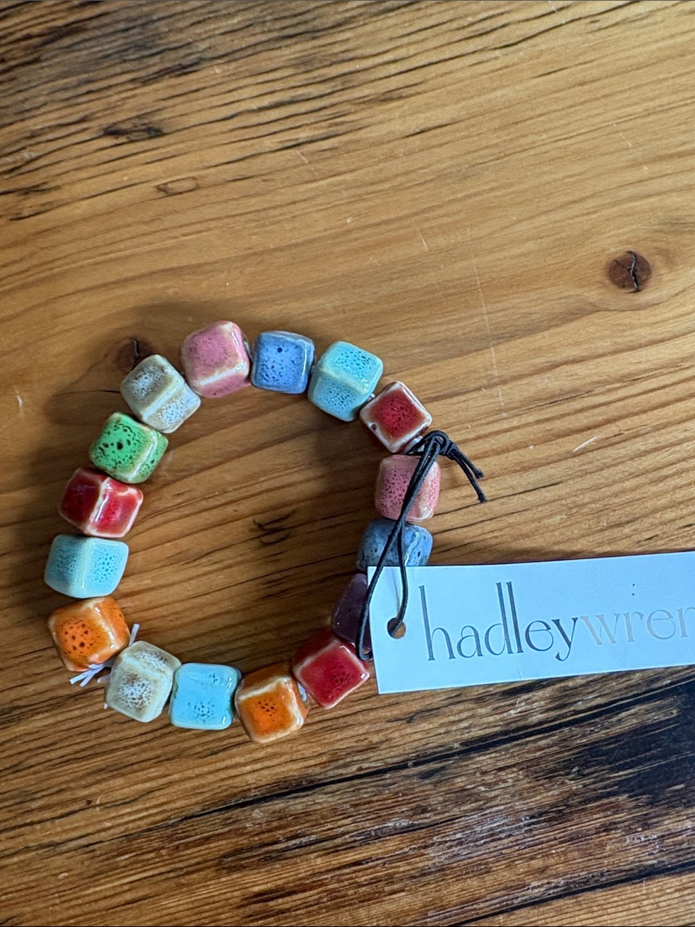Hadley Wren Multicolor Ceramic Cube Bracelet - Vibrant Mixed Colors